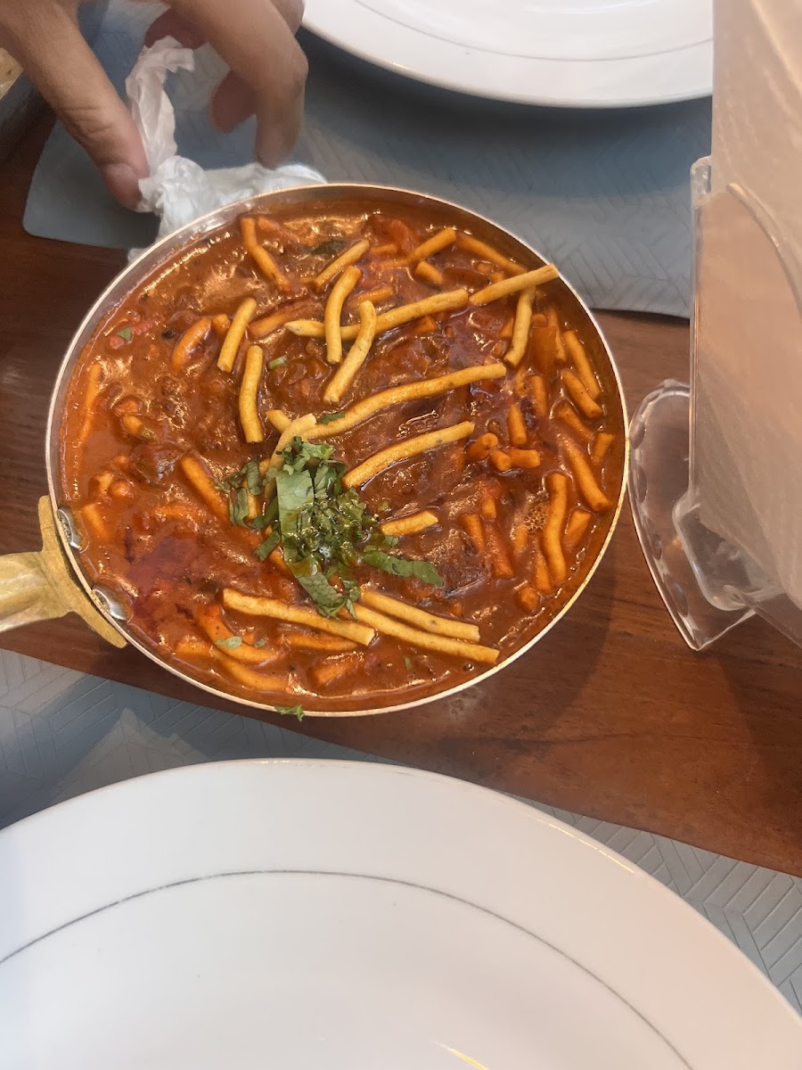 Freshly plated vegetarian dish at Shivsagar Bali